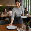 Plates Concrete Grey Porcelain for Casual Dining (Pack of 6)