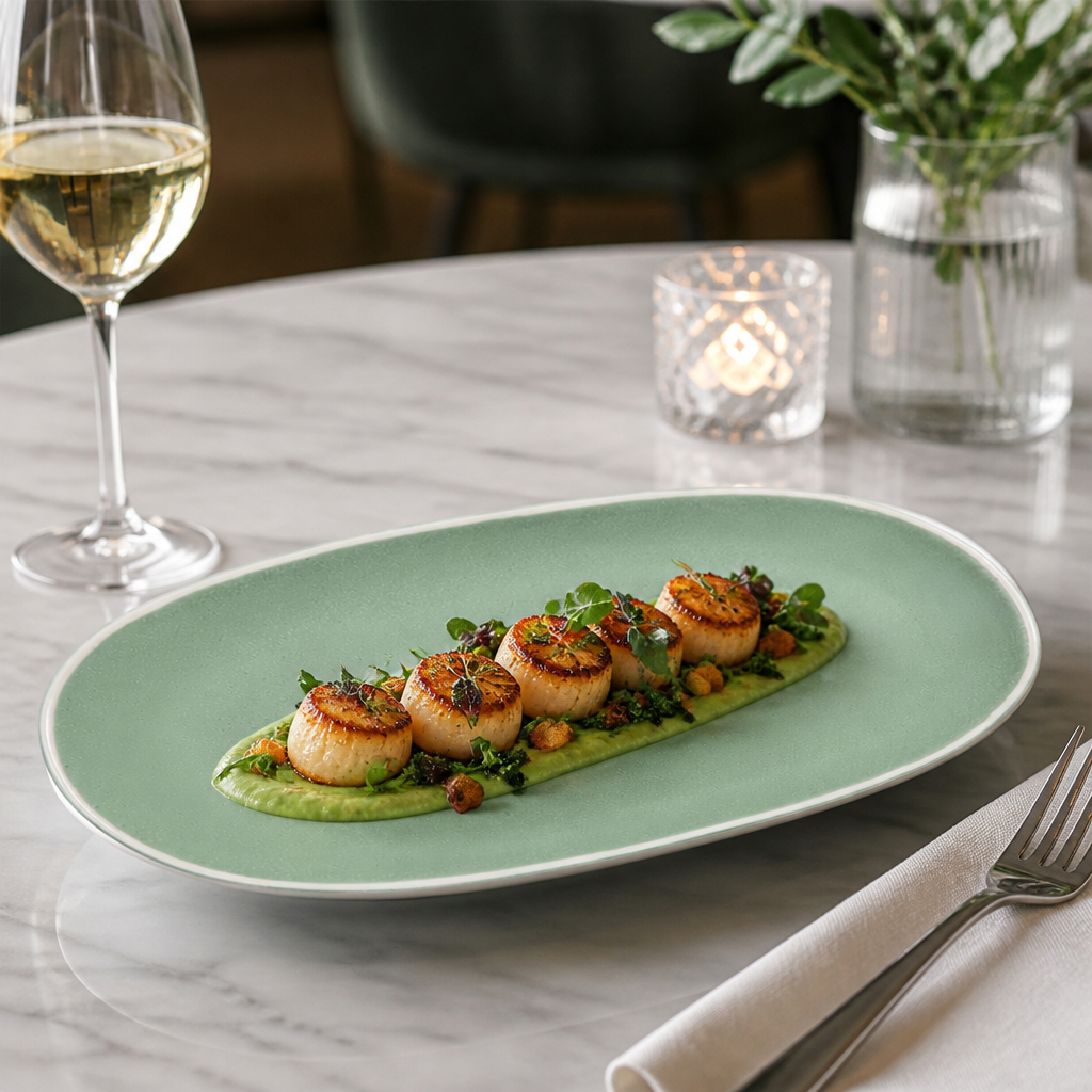 Oval Plates Unique Reactive Glaze Porcelain for Elegant Table Settings (Pack of 6)