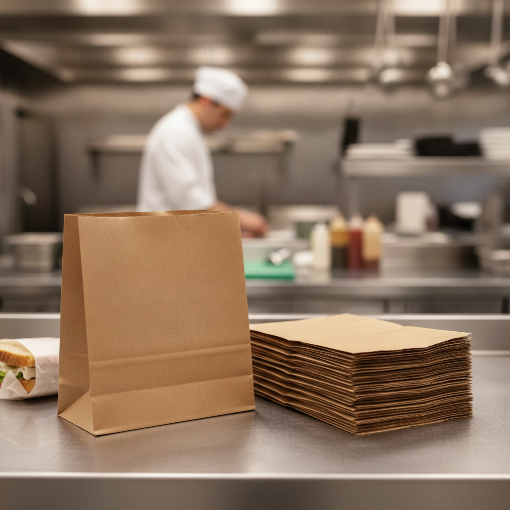 Compostable Kraft Sandwich Bags 216mm for Food-to-Go Service (Pack of 1000)
