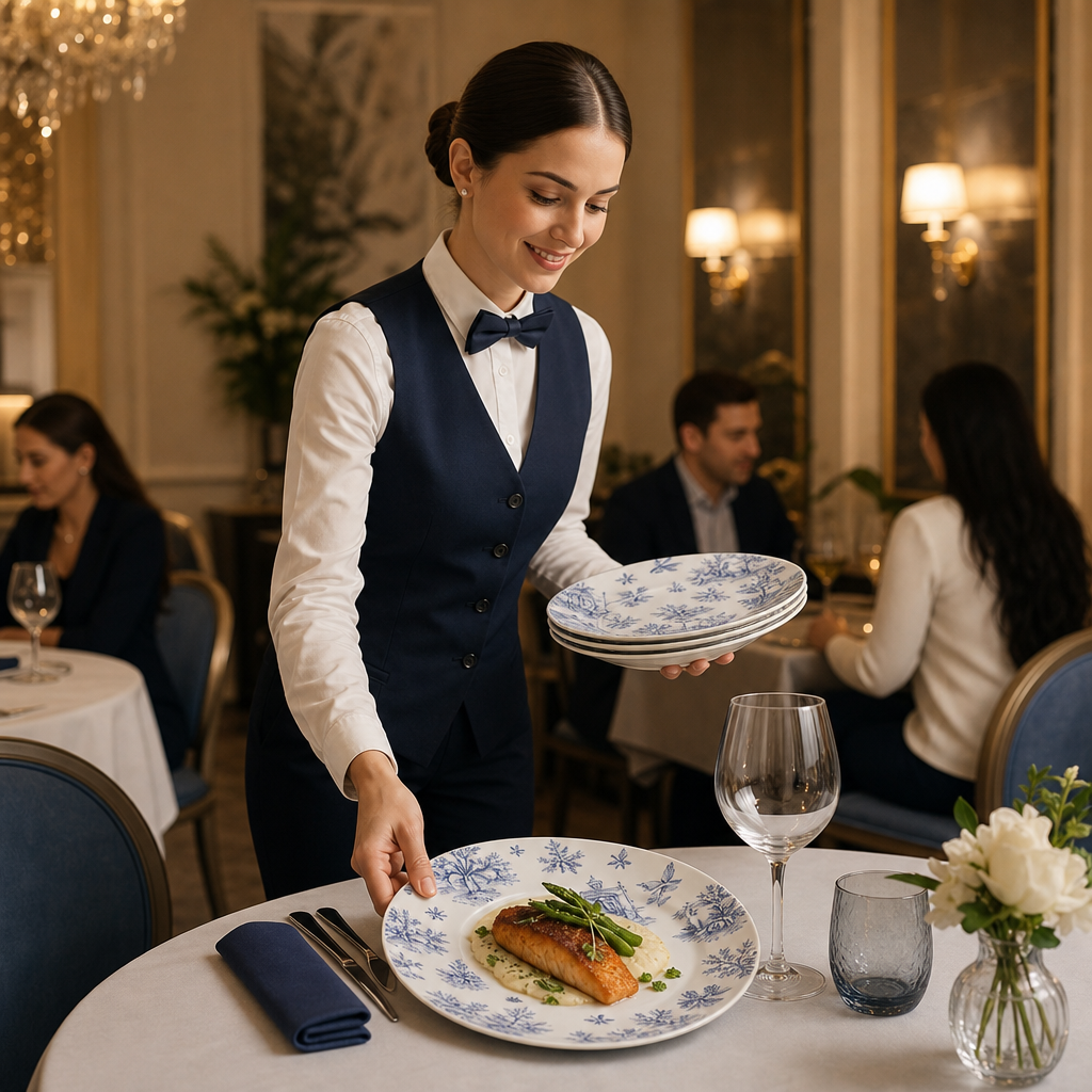 Deep Coupe Plates Blue Porcelain for Premium Dining (Pack of 12)