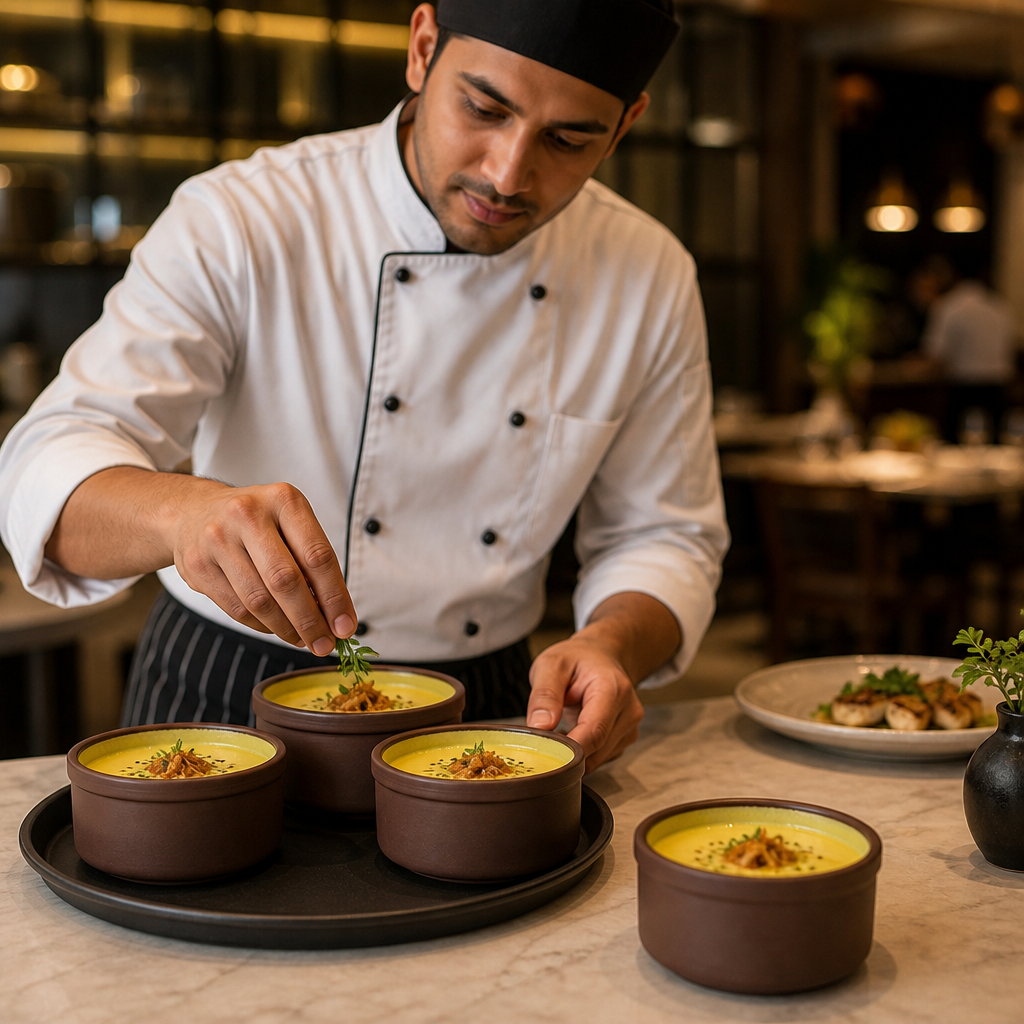 Bowls 120mm Yellow Vitrified Stoneware for Restaurant Dining (Pack of 12)