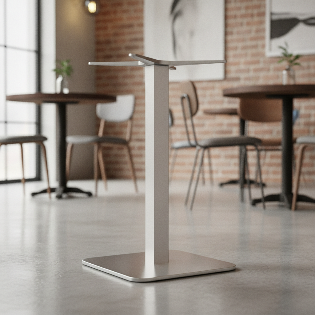 Stainless Steel Square Table Base 400x400mm for Cafés & Bistros