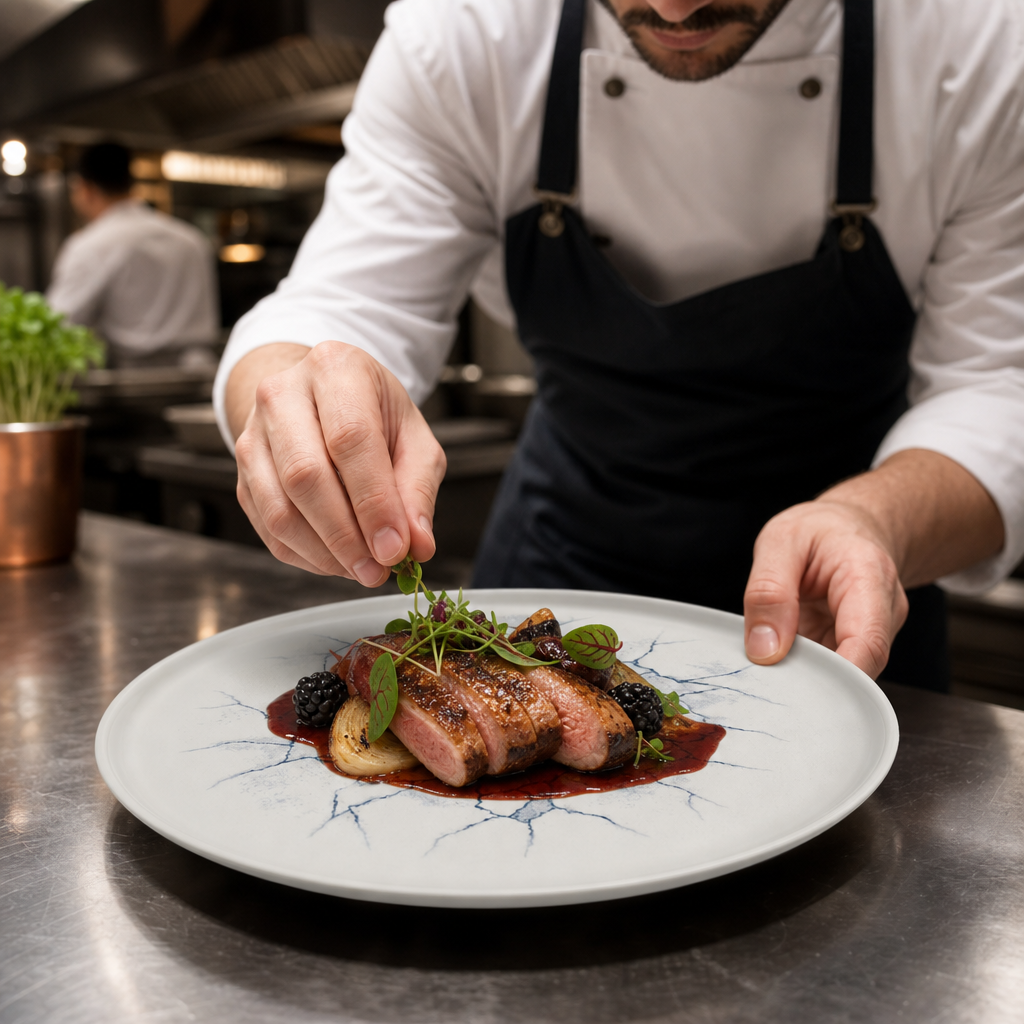 Walled Plates 260mm Grey Porcelain for Food Presentation (Pack of 6)