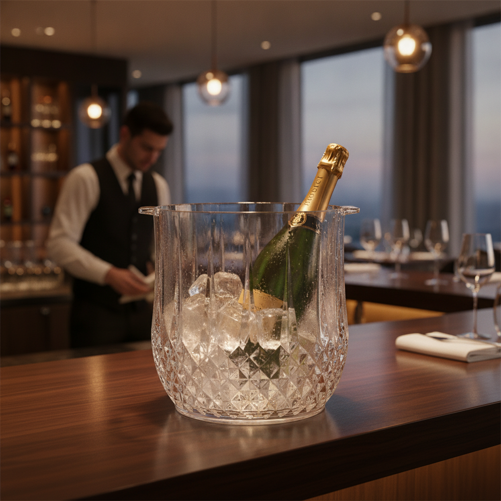 Polycarbonate Vintage-Styled Champagne Bucket 5.24L for Bars & Restaurants