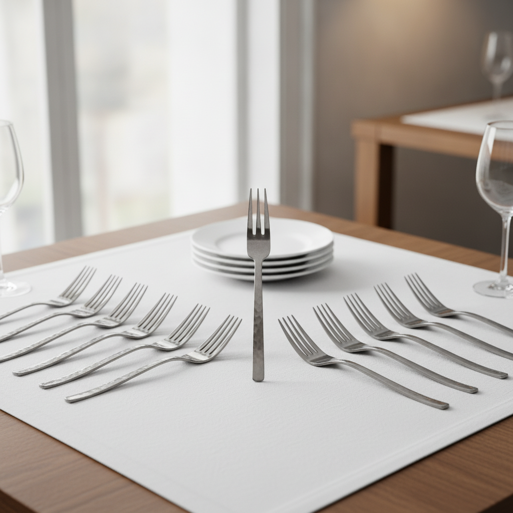 Stainless Steel XL Table Forks for Elegant Dining (Pack of 12)