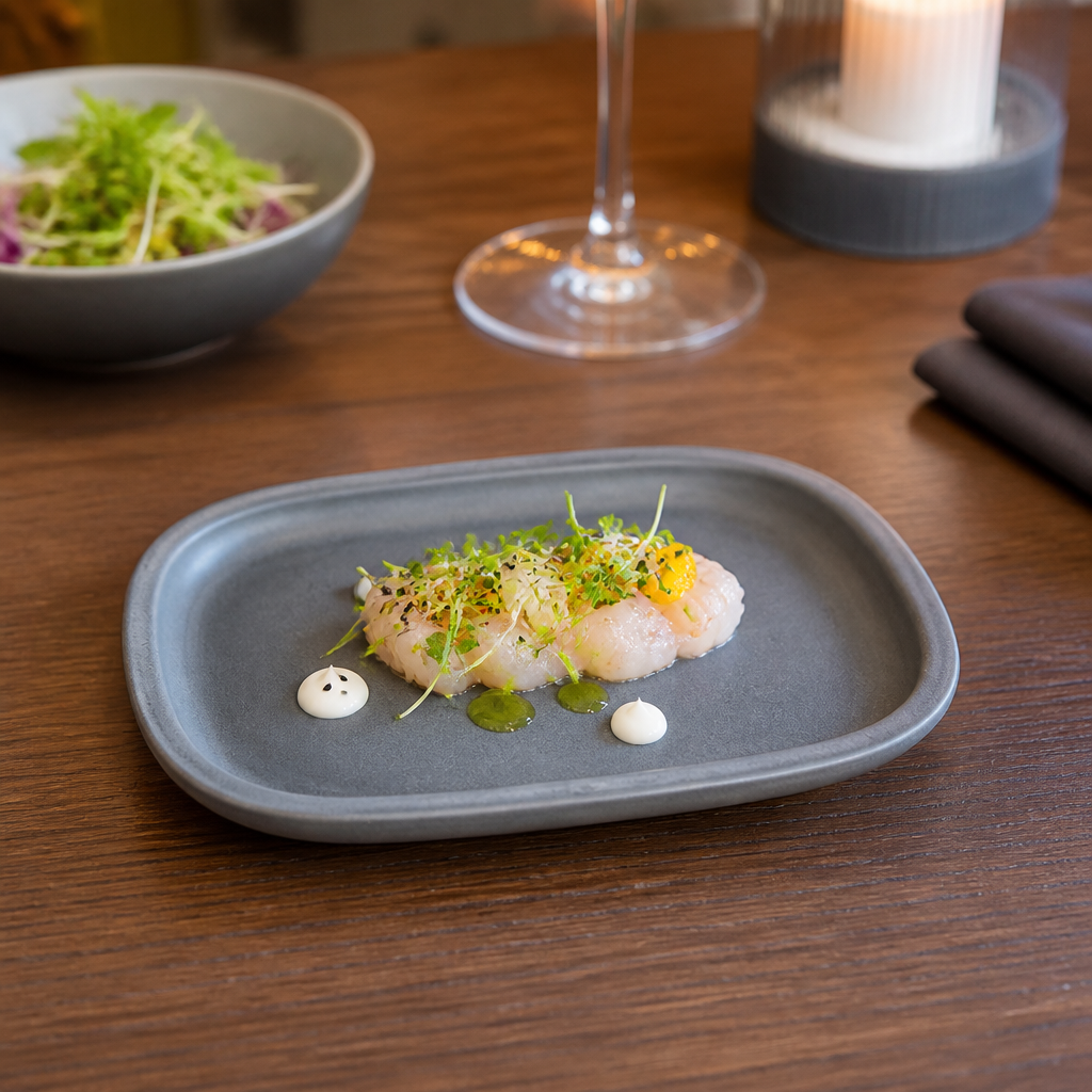 Trays 170x117mm Grey Vitrified Ceramic for Stylish Serving (Pack of 6)