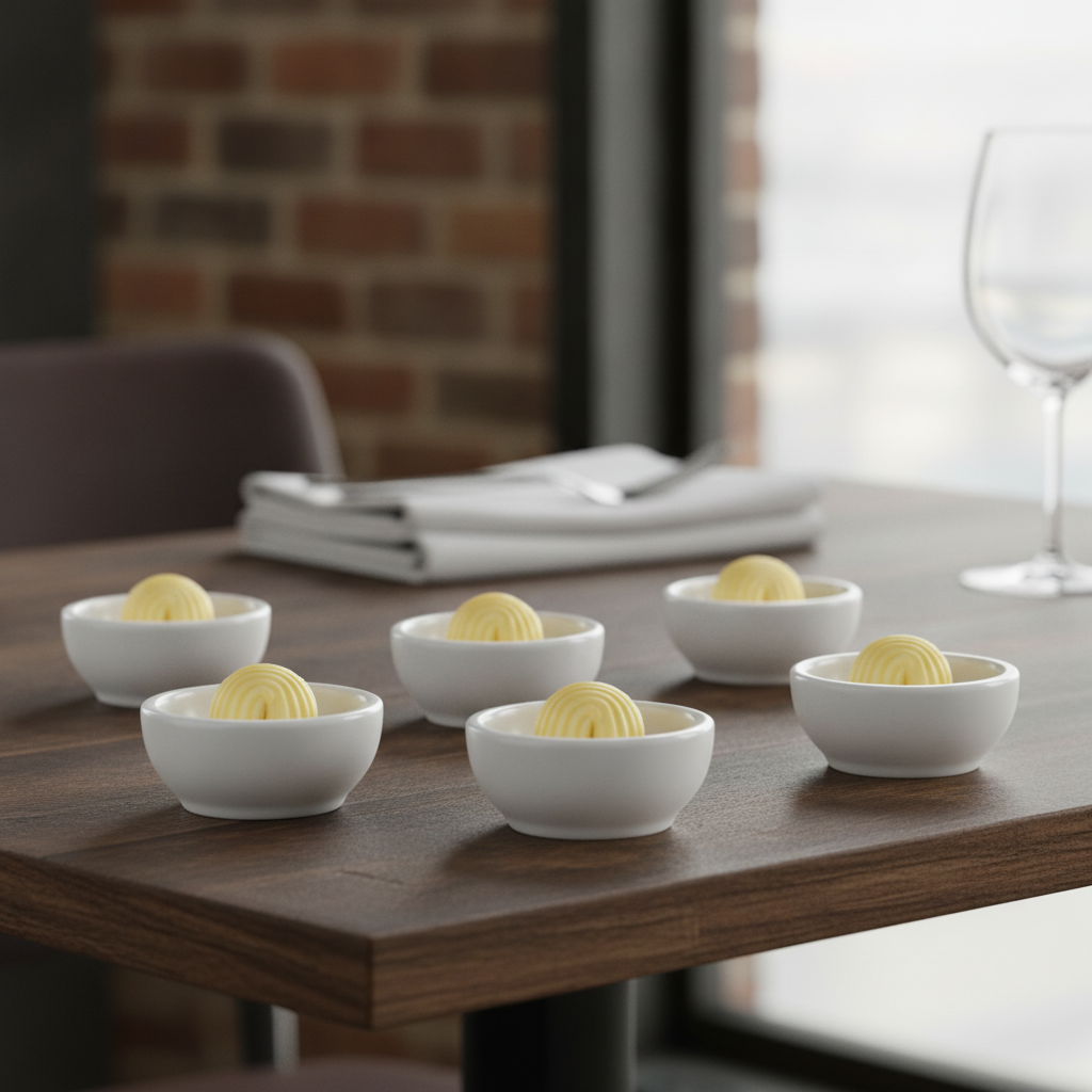 Alumina Vitrified Ceramic White Butter Dish 28ml for Casual Dining (Pack of 36)