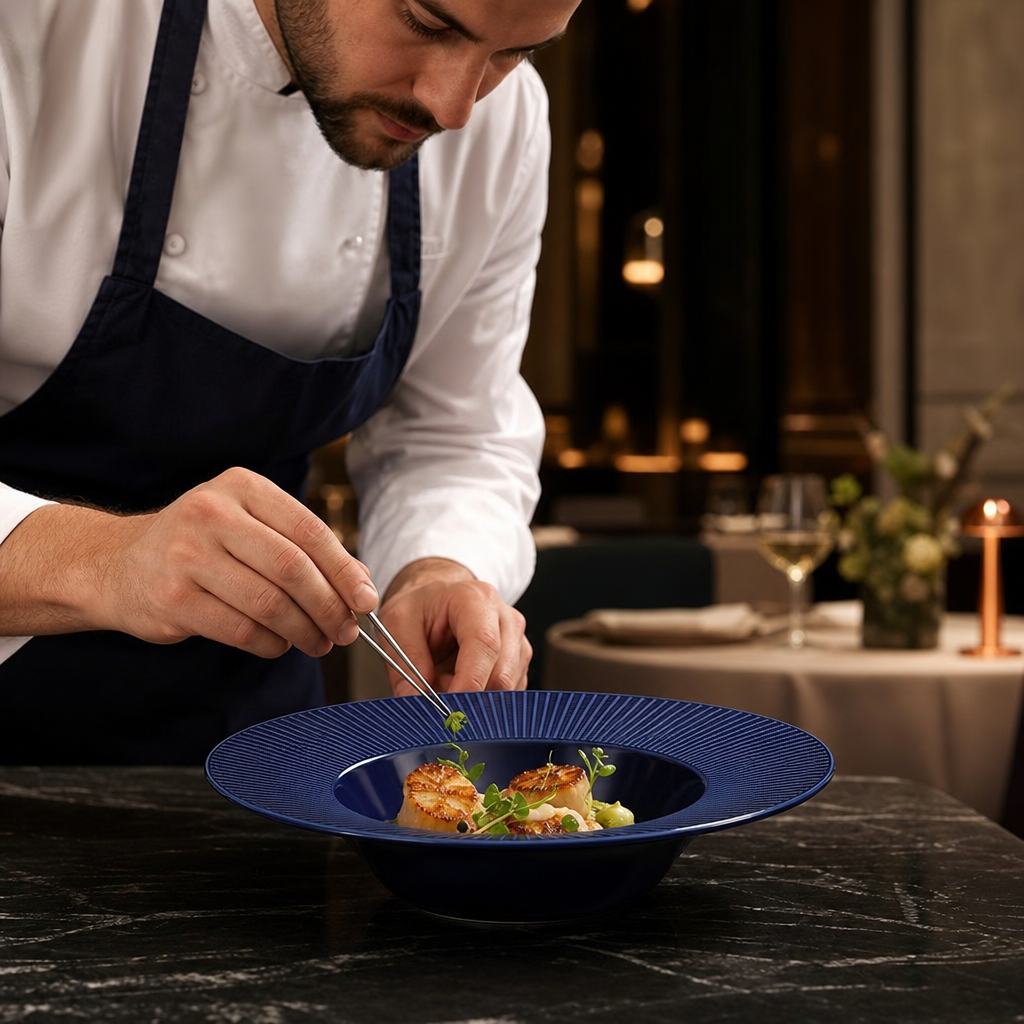 Deep Rimmed Bowl 285mm Porcelain for Fine Dining (Pack of 6)