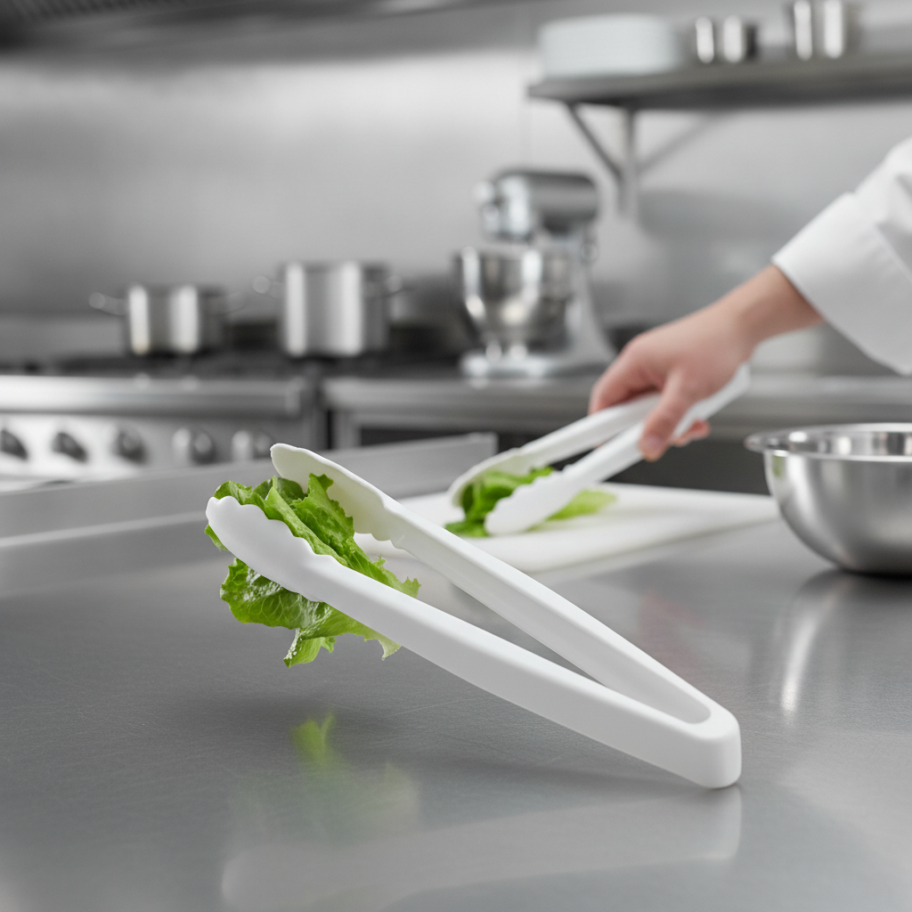 Polycarbonate White Tongs 12" for Domestic & Professional Kitchens