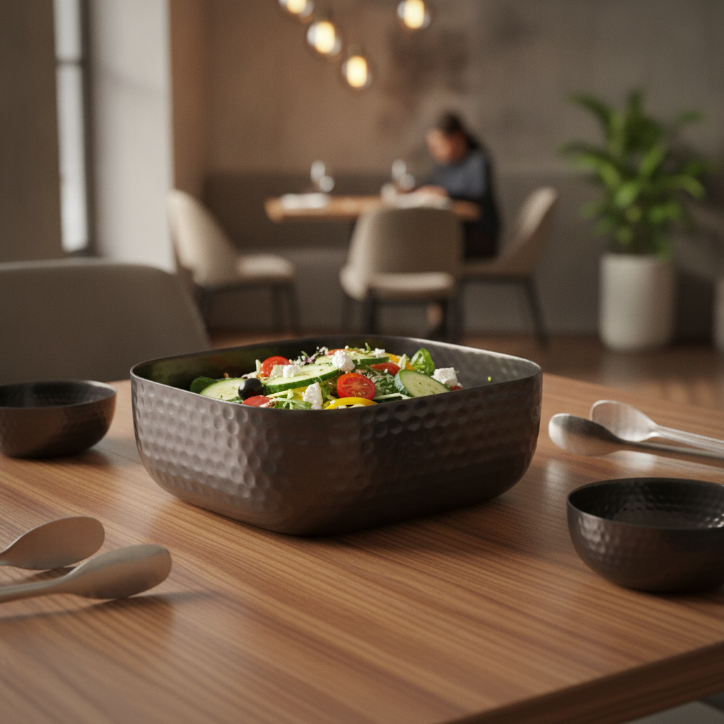 Aluminium Hammered Serving Bowl 700ml for Elegant Presentations