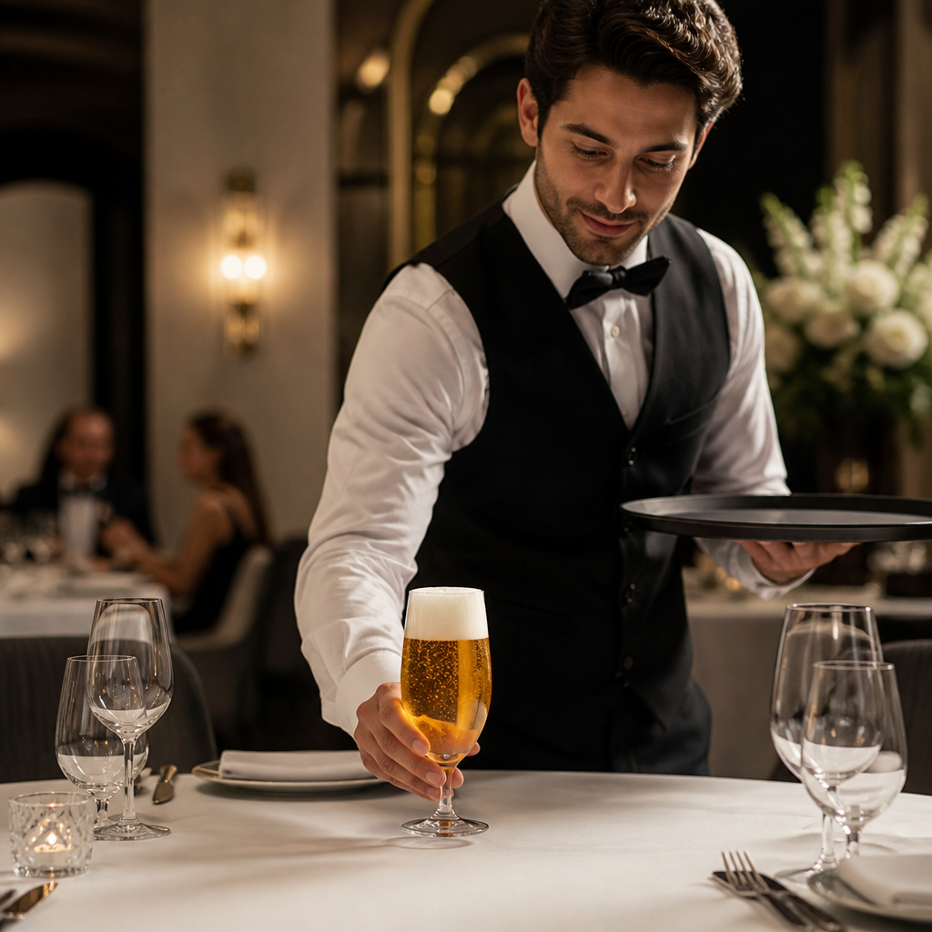 Crystal Glass Stemmed Beer Glass 380ml for Fine Dining (Pack of 6)