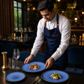 Finest Vitrified Walled Plates 260mm Indigo Vitrified Ceramic for Dining (Pack of 6)