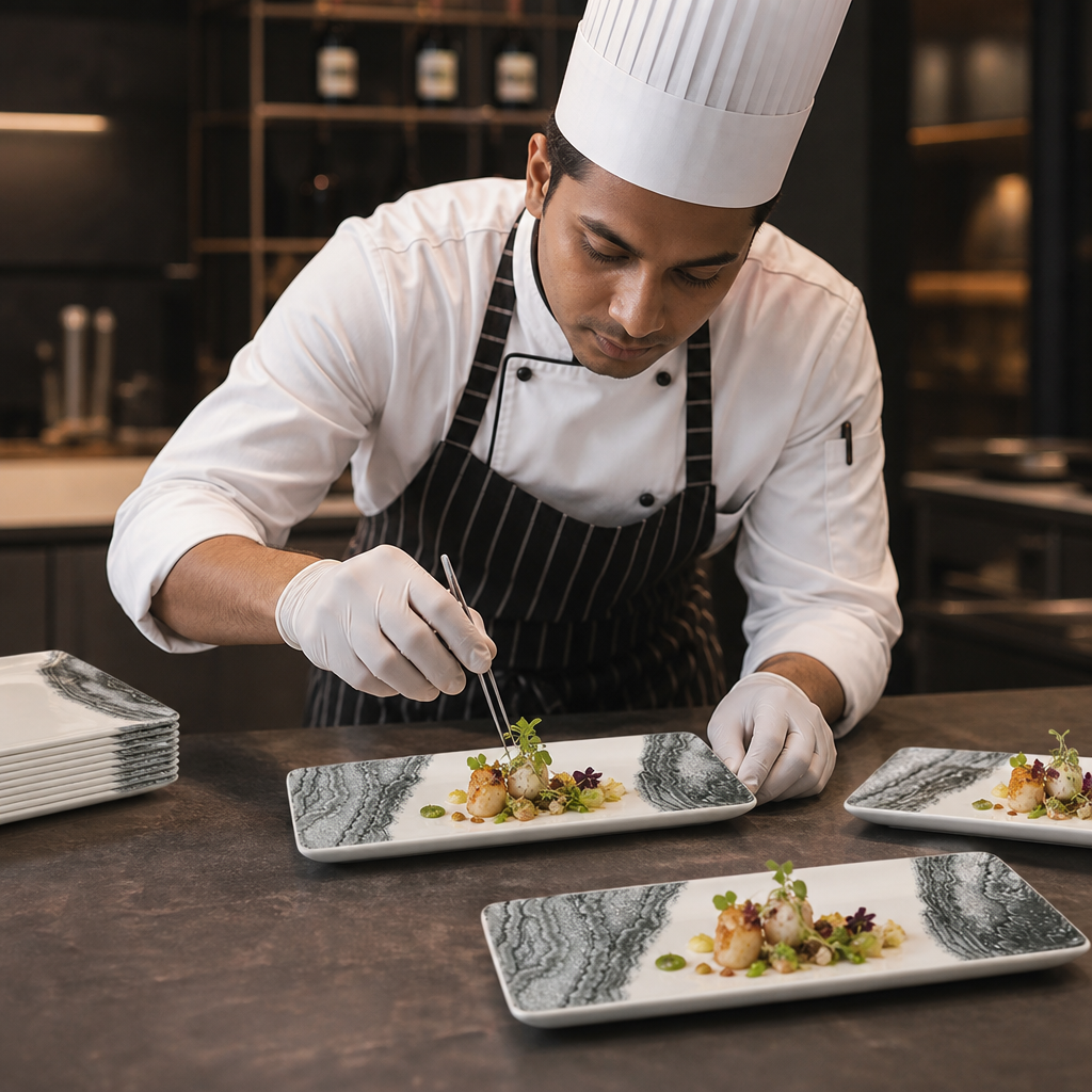 Oblong Plates x 250 90mm Vitrified Ceramic for Modern Hospitality (Pack of 6)