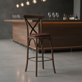 Rubber Wood Bar Chair with Padded Seat 1180mm for Stylish Seating