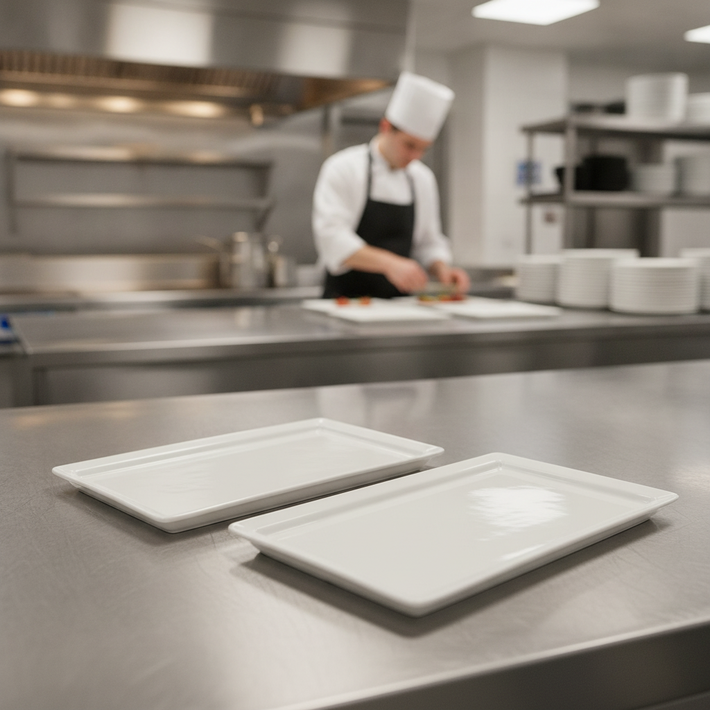 High-Quality Porcelain GN 1/2 Tray for Food Displays (Pack of 2)
