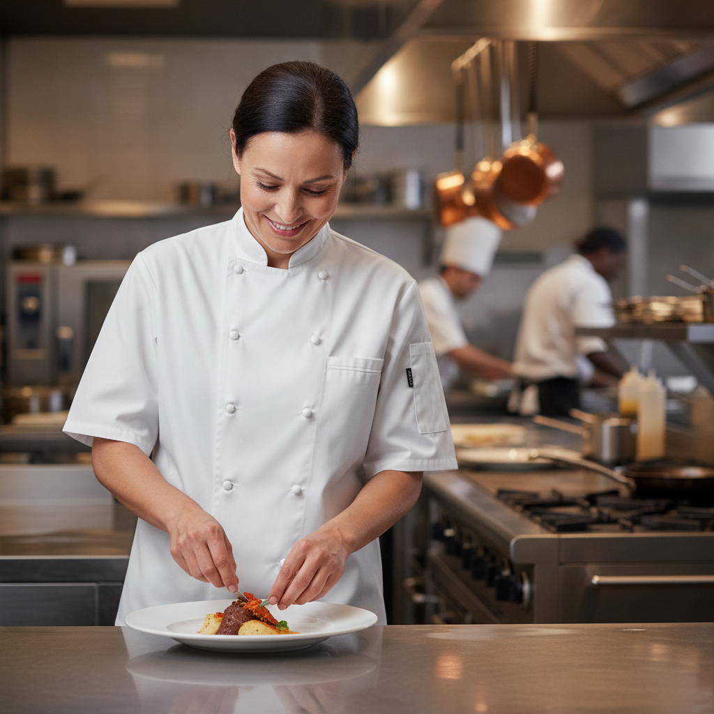 Polycotton Short Sleeve Chef Jacket White for Busy Kitchens