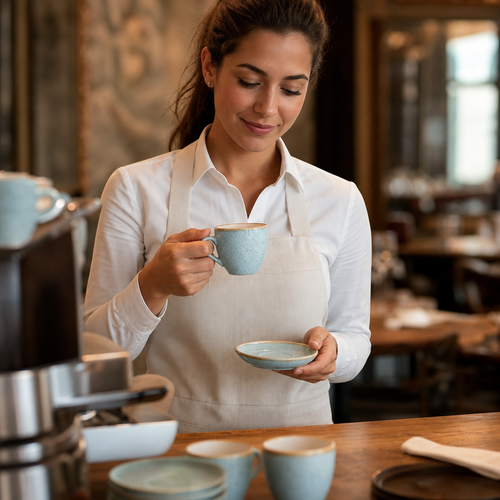 Ceramic Espresso Cups Duck Egg Blue 100ml for Beverage Service (Pack of 12)
