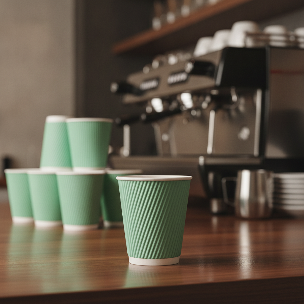 Cardboard Ripple Wall Coffee Cups 225ml for Takeaway Services (Pack of 500)