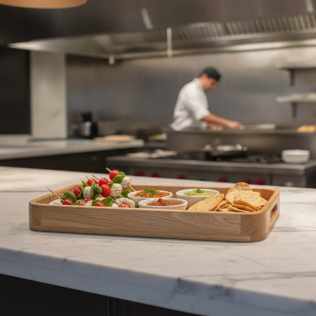 Mango Wood Deep Sided Rectangular Tray 430x230mm for Serving
