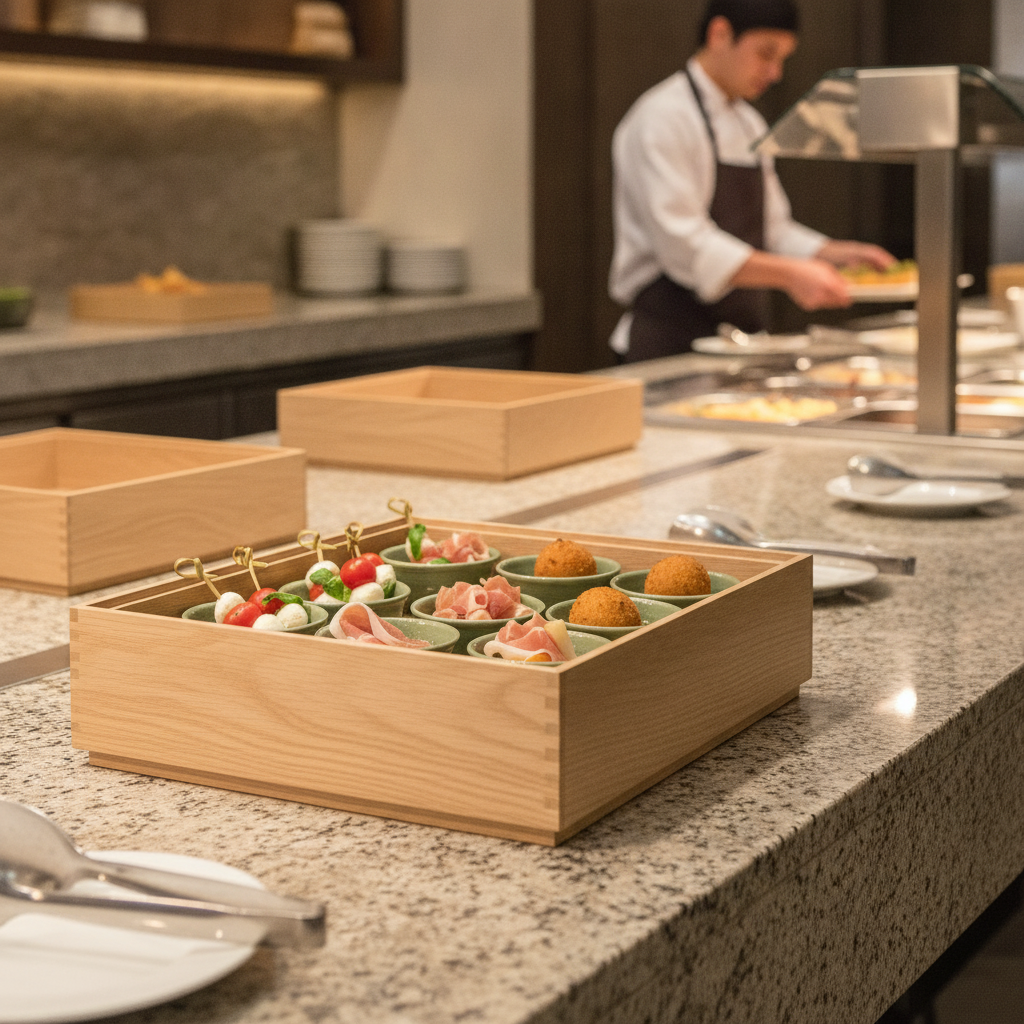 Oak Wood GN 1/2 Wooden Box for Buffet Stations