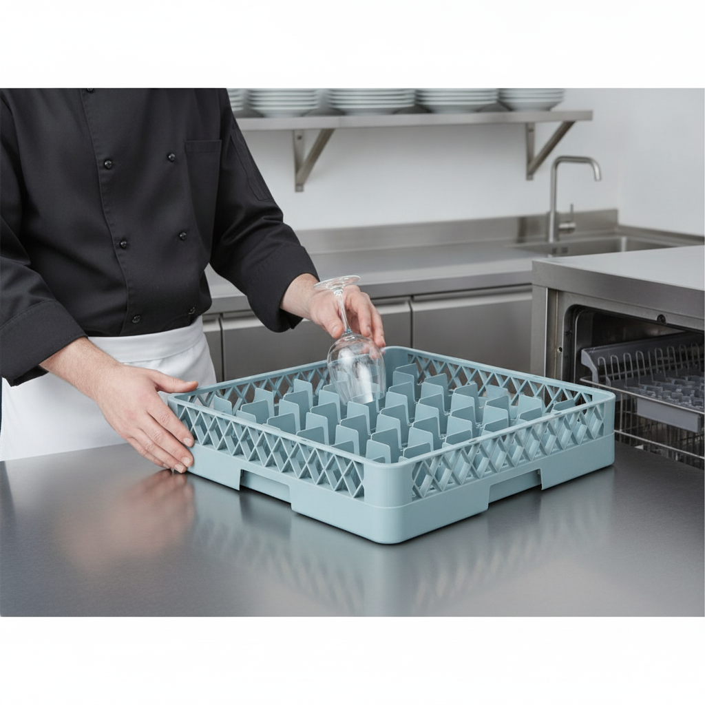 Plastic Glass Rack with 36 Compartments for Commercial Use