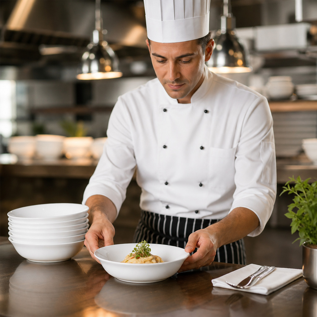 Serving Bowls 215mm Porcelain for Catering & Hospitality (Pack of 12)