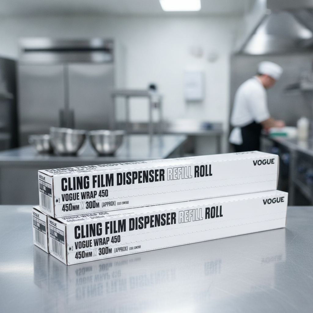 Plastic Cling Film 300m for Commercial Kitchens (Pack of 3)