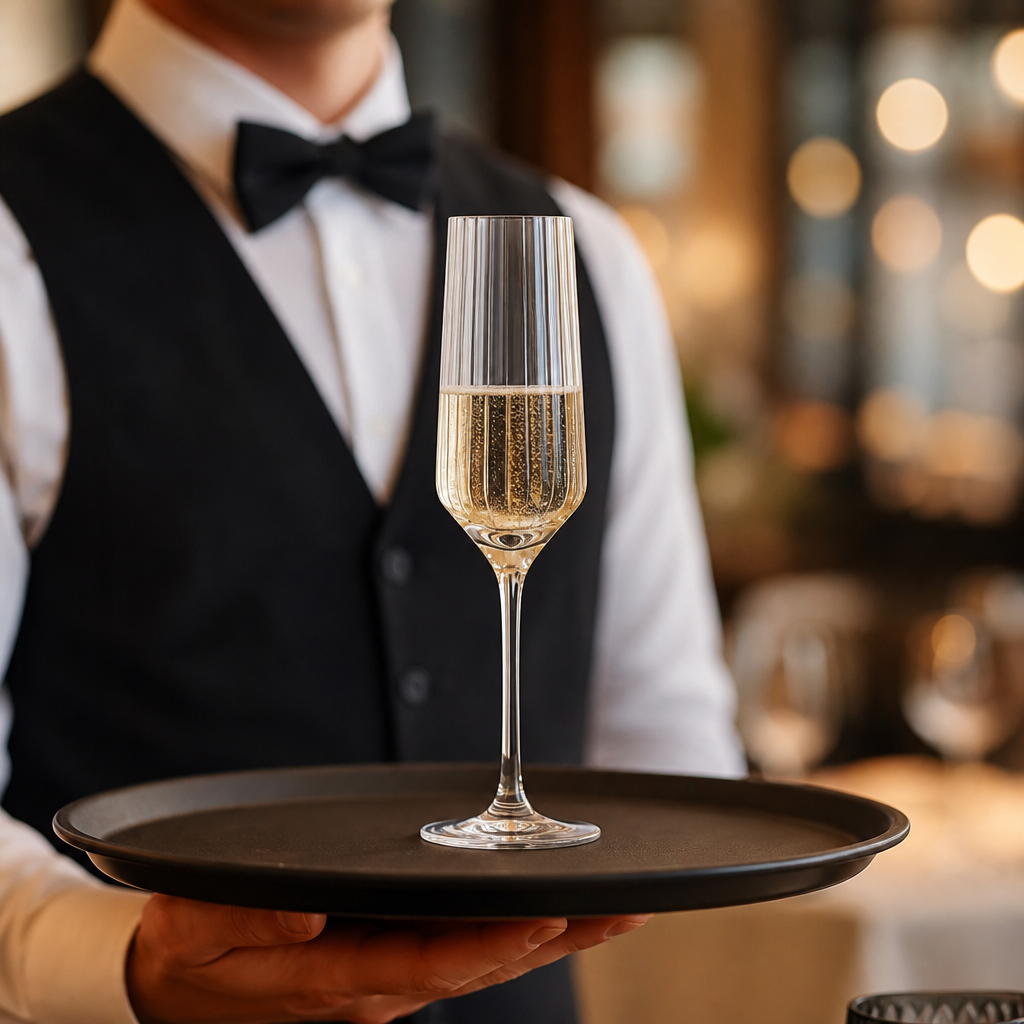 Glass Champagne Flutes 225ml for Bars & Restaurants (Pack of 6)
