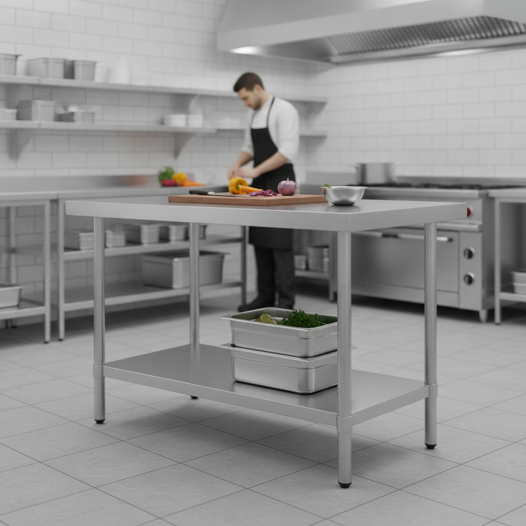 Stainless Steel Prep Table 1200mm for Food Preparation