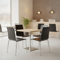 Beech Veneer Black Square Back Side Chairs for Cafés (Pack of 4)