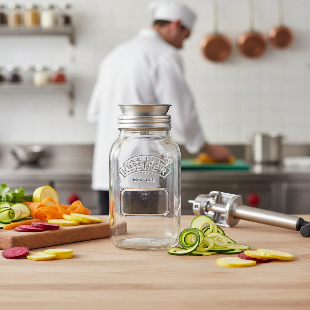 Glass Spiralizer Jar 1000ml for Food Preparation