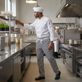 Polycotton Black & White Check Chef Trousers for Commercial Kitchens