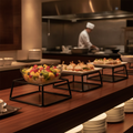Metal Low Buffet Stand for Attractive Food Presentation