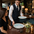 Walled Plates 260mm Aqua Vitrified Ceramic for Dining (Pack of 6)