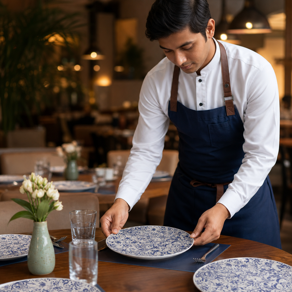Coupe Plates Legacy Blue Porcelain for Casual Dining (Pack of 12)