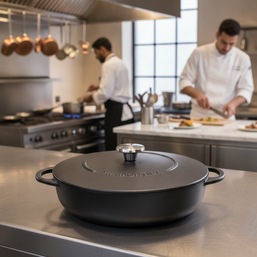 Cast Iron Shallow Casserole Dish 4.1L for Home Cooking