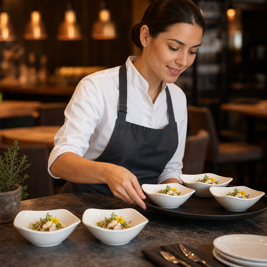 Square Bowl 100mm Porcelain for Casual Dining (Pack of 12)