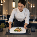 Rectangular Plates Blue 355mm Indigo Porcelain for Contemporary Dining (Pack of 6)