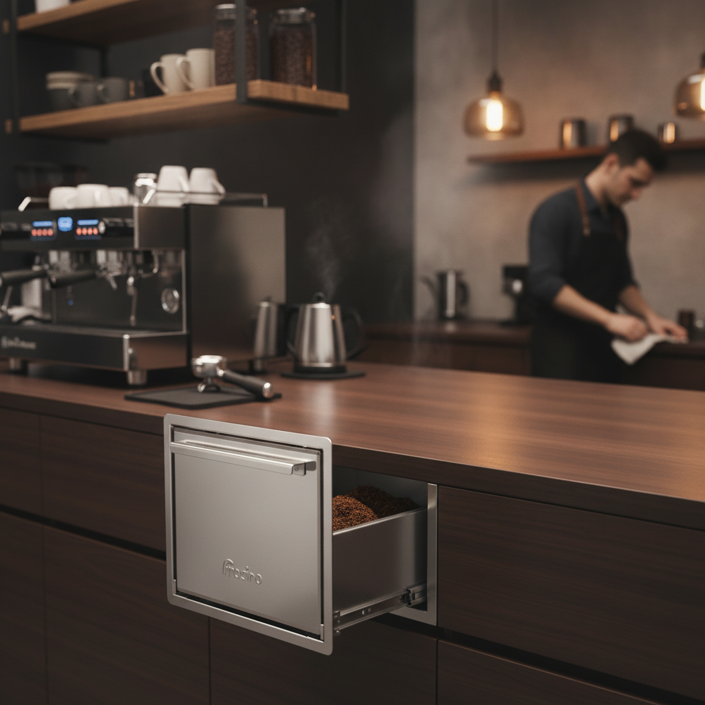 Stainless Steel Tilting Knockout Drawer for Coffee Shops