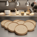 Compostable Cardboard Soup Container Lids 98mm for Food-to-Go (Pack of 500)
