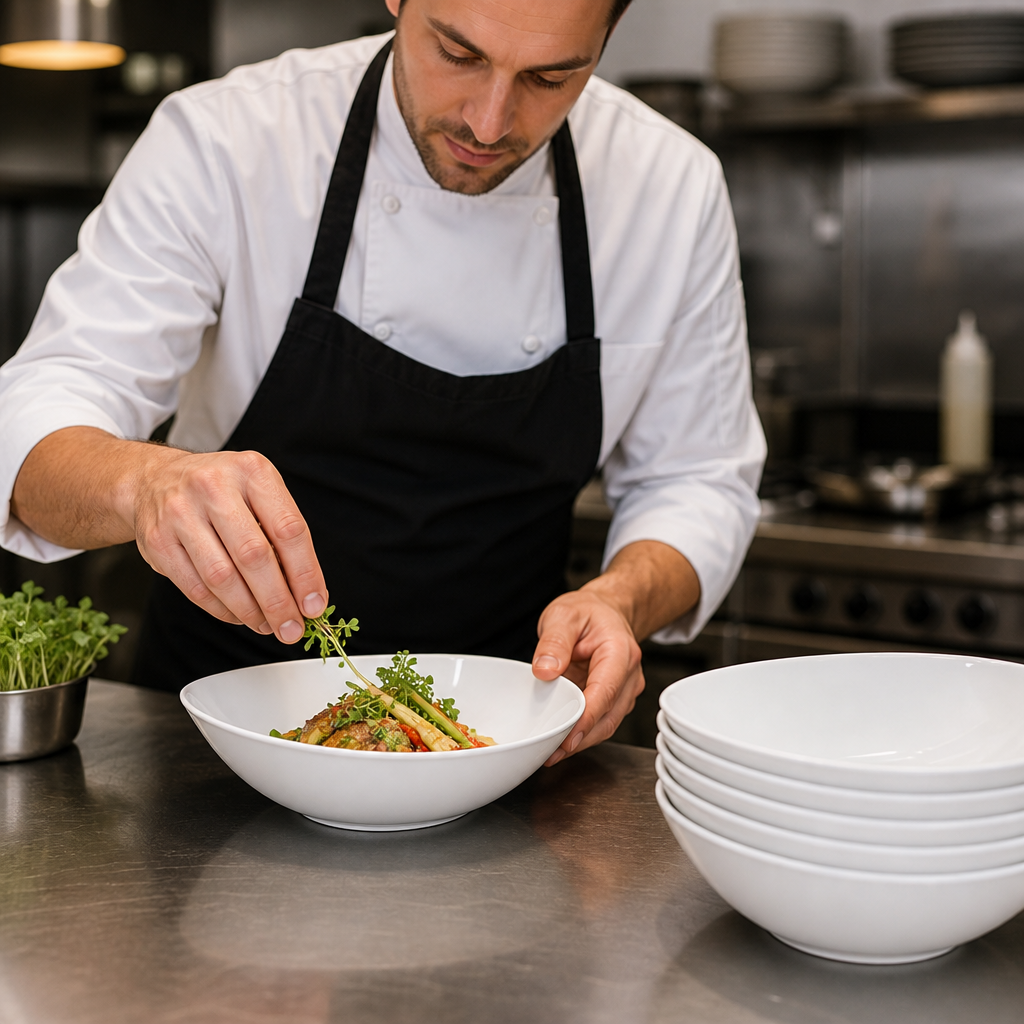 Oval Bowls 255x180mm Vitrified Porcelain for Restaurants (Pack of 6)