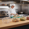 PLA Hinged Deli Containers 8oz for Takeout & Delivery (Pack of 300)