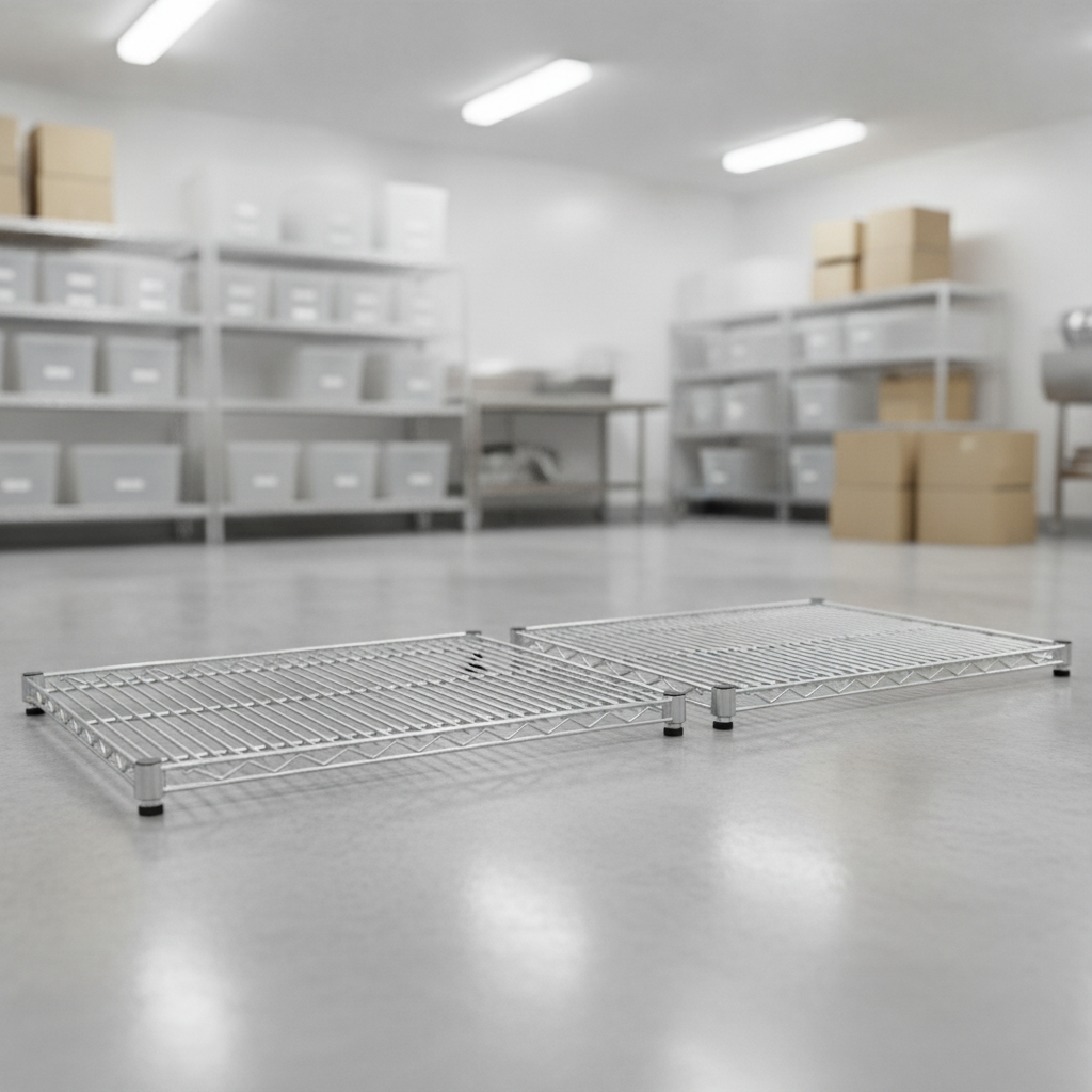 Zinc Coated Steel Chrome Wire Shelves 1220x610mm for Efficient Storage (Pack of 2)