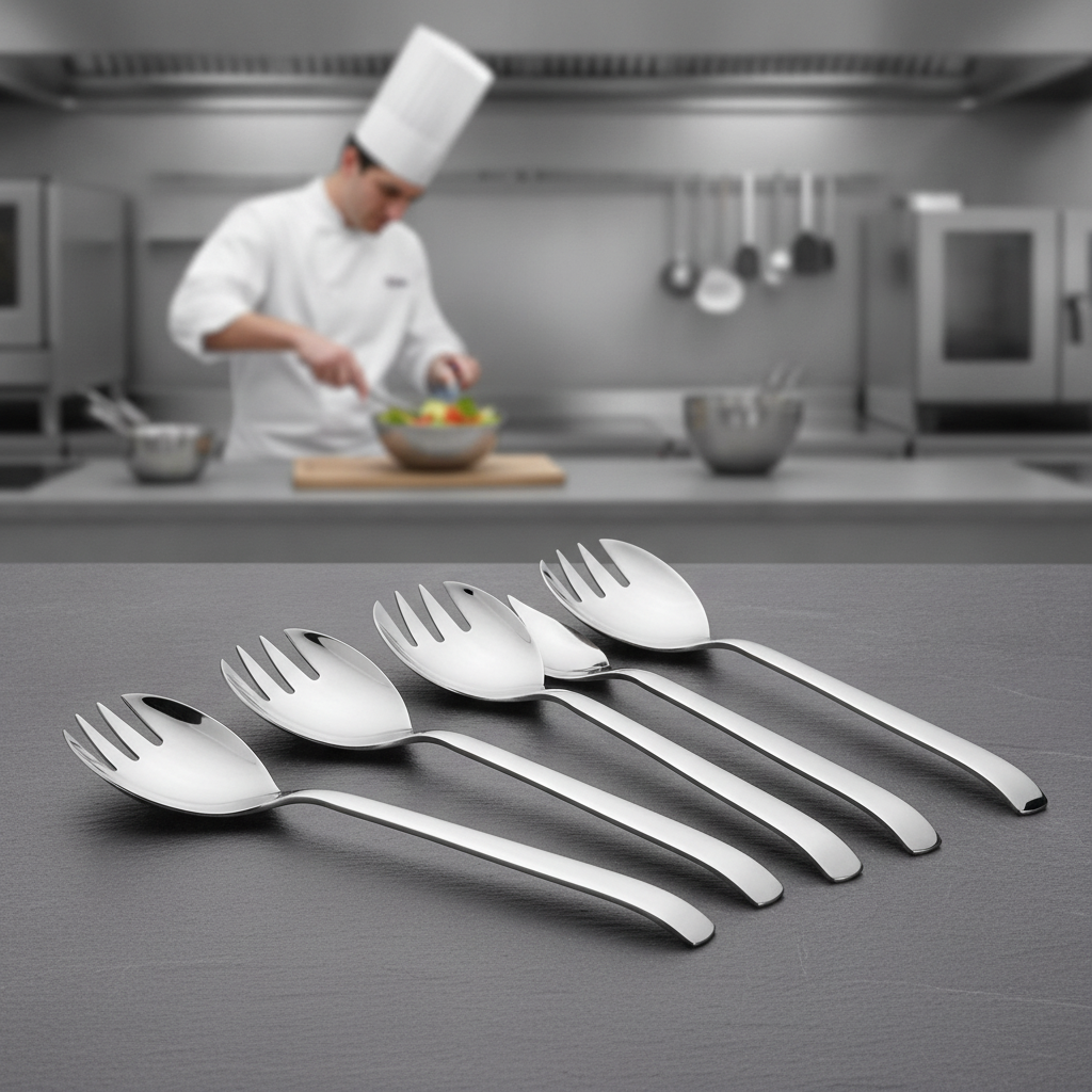 18/10 Stainless Steel Large Salad Forks for Serving (Pack of 6)