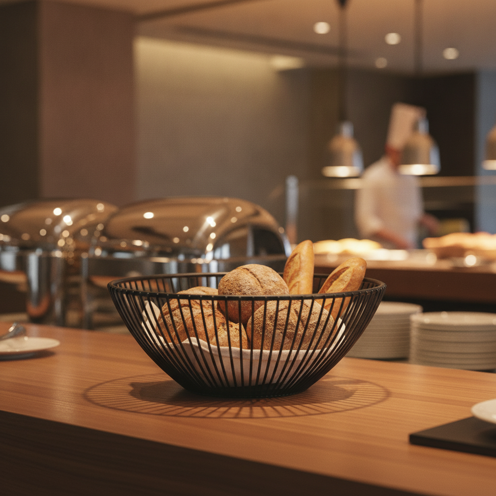Metal Black Basket 175 & 200mm for Stylish Buffet Presentations
