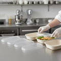 Clear PET Lids for Bagasse Oval Containers for Takeaway Food (Pack of 100)