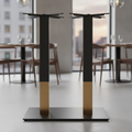 Steel Rectangular Table Base Black with Gold Accent 700x400mm for Indoor Use