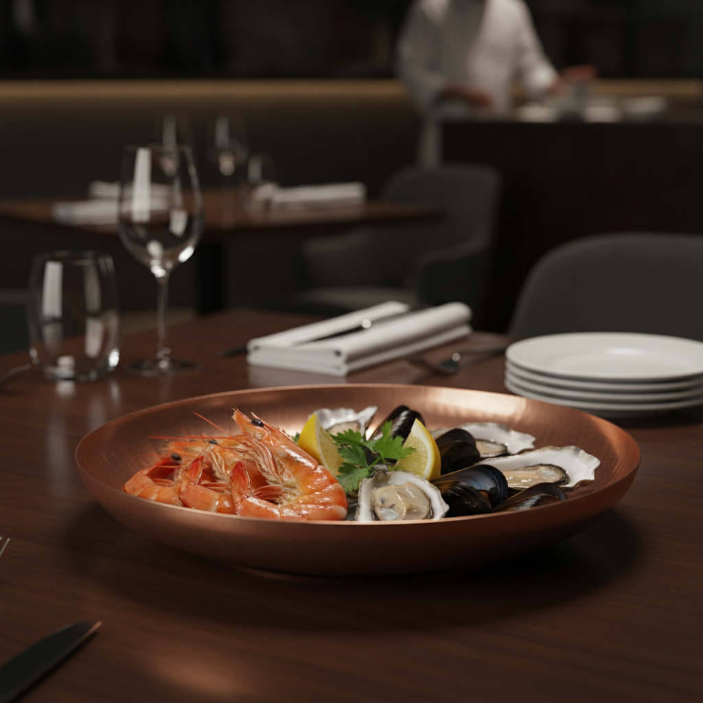 Stainless Steel Seafood Serving Bowl 295mm for Elegant Dining