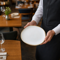 Round Plates 264mm Vitrified Ceramic for Restaurants (Pack of 12)