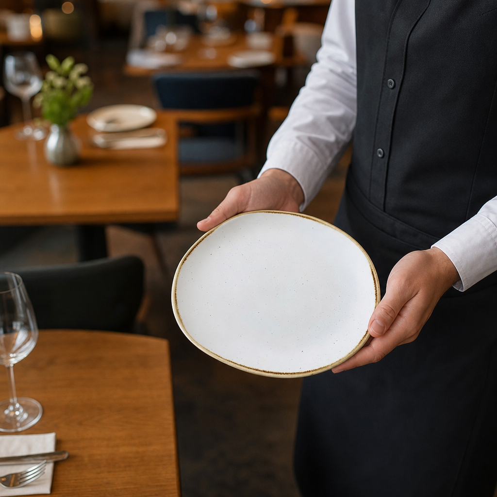 Round Plates 264mm Vitrified Ceramic for Restaurants (Pack of 12)
